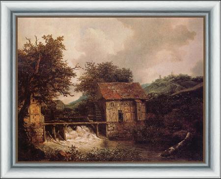 framed  Jacob van Ruisdael Two Watermills and an open Sluice near Singraven, Ta3123-3